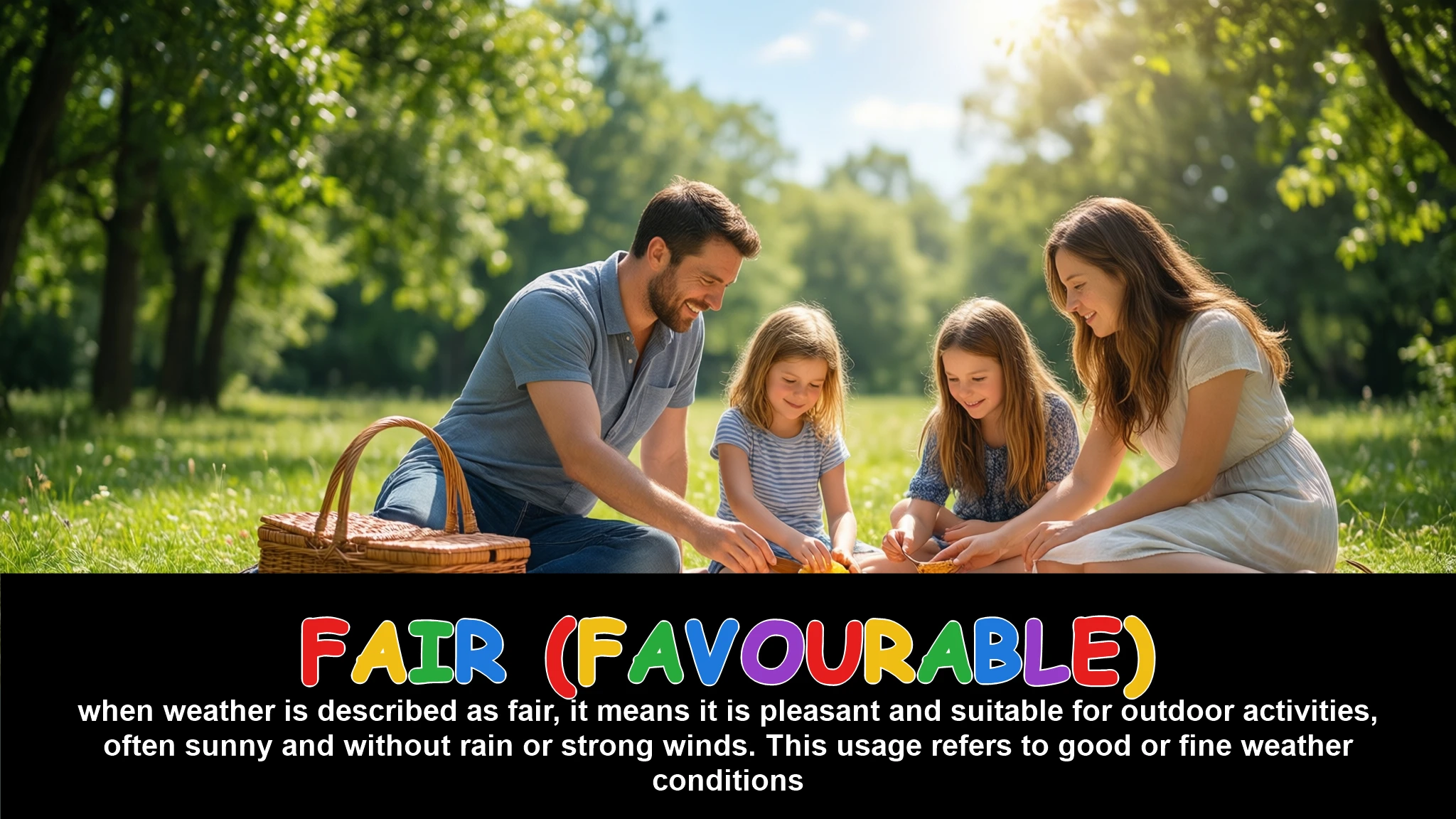 English Illustration for fair (favourable)